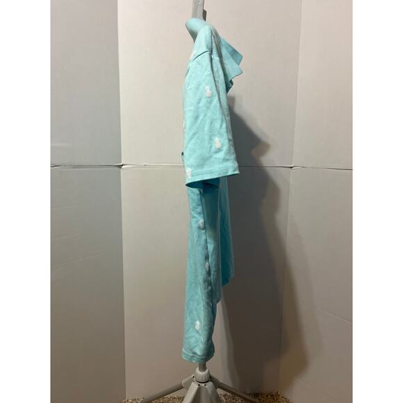 Tackle & Tides Men’s Aqua Blue Pineapple Print Polo Shirt Size M - Picture 8 of 9